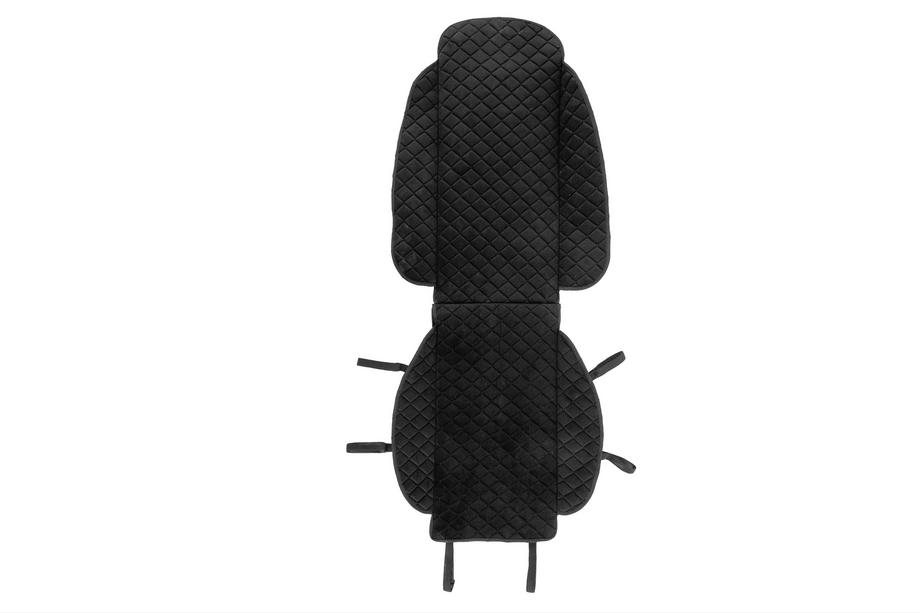 Funda de asiento de velour (1 ud., negra con costura negra) Foto 1