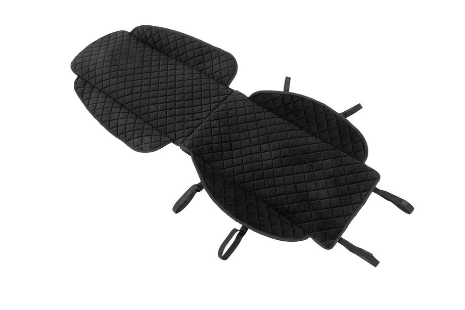 Funda de asiento de velour (1 ud., negra con costura negra) Foto 2
