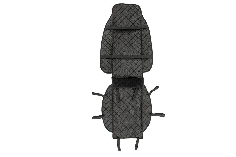 Funda de asiento de velour (1 ud., negra con costura negra) Foto 3