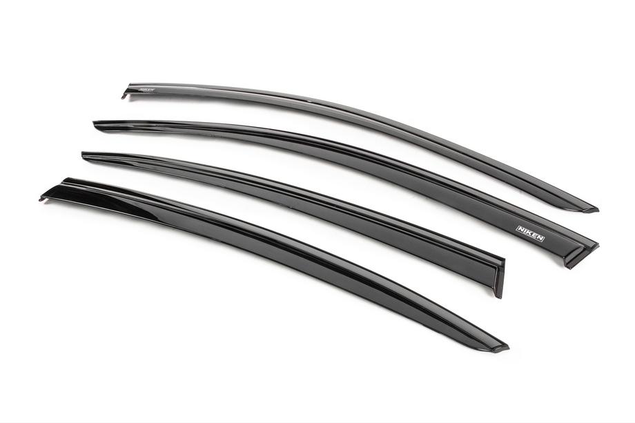 Volkswagen Passat B8 2015-2023 Deflectores de viento de ventanilla con moldura negra Niken Luxury (4 uds) Foto 2