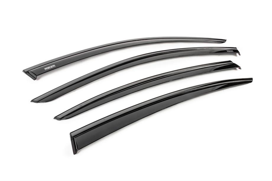 Volkswagen Passat B8 2015-2023 Deflectores de viento de ventanilla con moldura negra Niken Luxury (4 uds) Foto 3