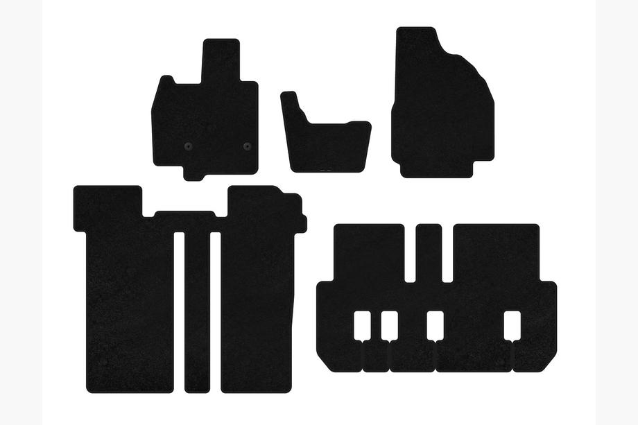 Toyota Previa 2006-2019 Alfombrillas textiles Deluxe (3 filas, 6 plazas, negro) Foto 1