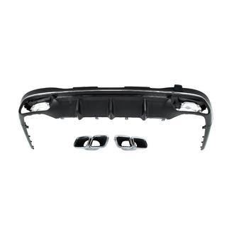Difusor trasero con colas de escape AMG S63 Silver foto 3