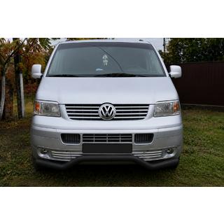 Defensa delantera tipo onda ST007 Black (acero inoxidable) Volkswagen T5 Transporter 2003-2010 foto 3