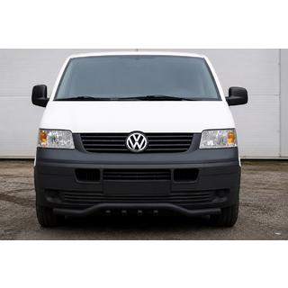 Defensa delantera tipo bull bar con rejilla ondulada ST007-1 Black (acero inoxidable) Volkswagen T5 Transporter 2003-2010 foto 1