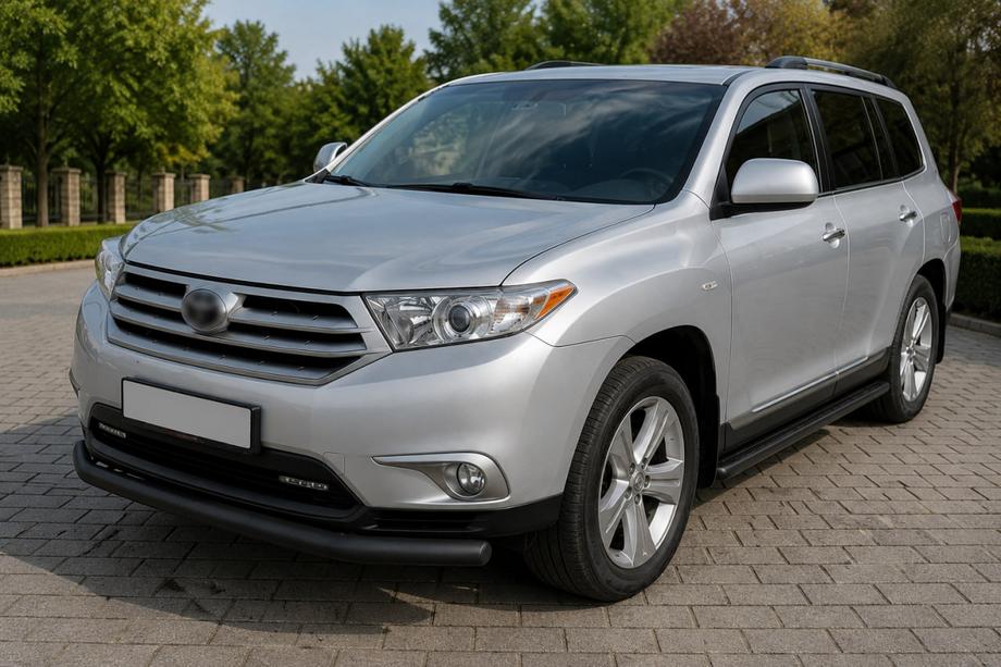 Toyota Highlander 2008-2013 Defensa delantera ST008 Black (2010-2013, acero inoxidable) Foto 1