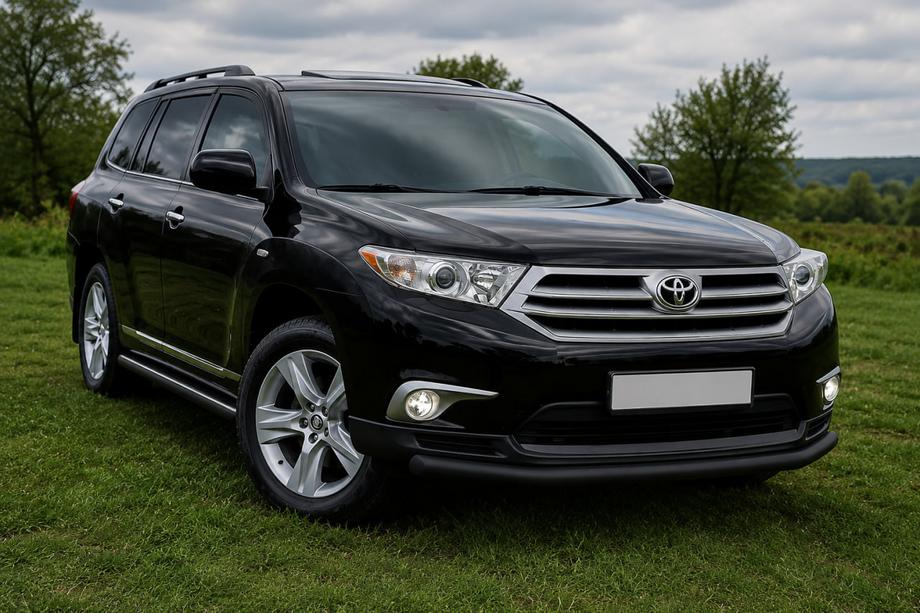 Toyota Highlander 2008-2013 Defensa delantera ST008 Black (2010-2013, acero inoxidable) Foto 3