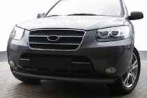 Hyundai Santa Fe 2 2006-2012 Defensa delantera ST008 Black (acero inoxidable) foto 1