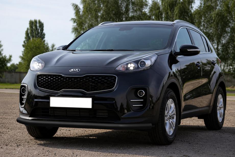 Kia Sportage 2015-2021 Defensa Delantera ST008 Negra (Acero Inoxidable) Image