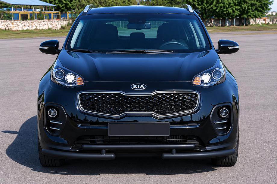 Kia Sportage 2015-2021 Defensa delantera ST009 Black (acero inoxidable) Image