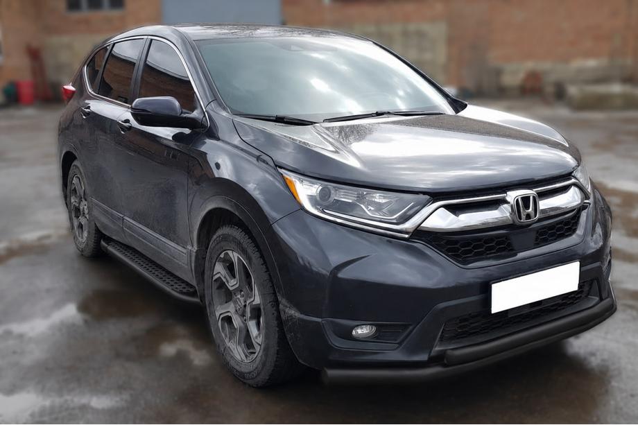 Honda CRV 2017-2022 Defensa delantera ST014 Black (2016-2019, acero inoxidable) Foto 2