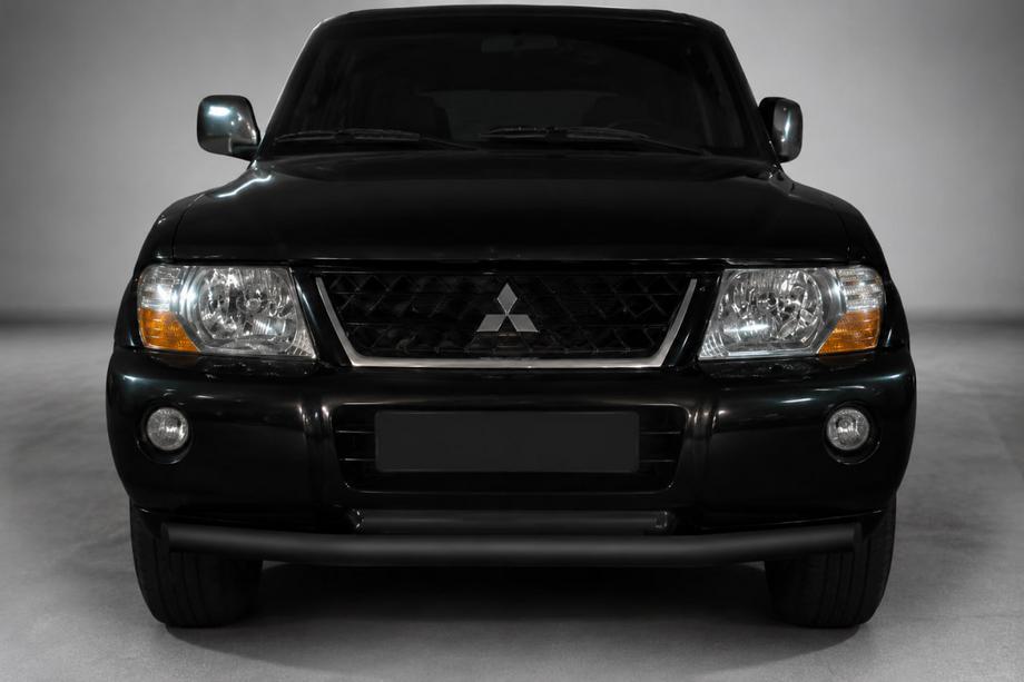 Mitsubishi Pajero Wagon III 1999-2006 Defensa Delantera ST014 Negra (Acero Inoxidable) Foto 1