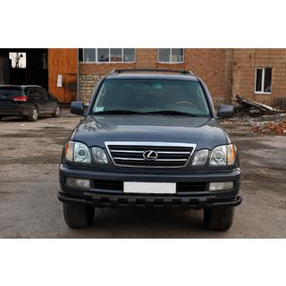 Defensa delantera ST015 Black (acero inoxidable) Lexus LX470 1998-2007 foto 1