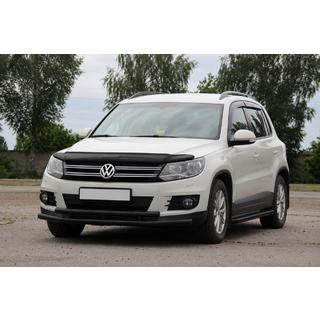 Defensa delantera ST016 Black (acero inoxidable) Volkswagen Tiguan 2007-2016 foto 3