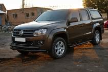 Volkswagen Amarok 2010-2022 Defensa delantera ST018-2 Black (acero inoxidable) foto 3