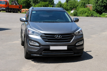 Hyundai Santa Fe 3 2012-2018 Defensa delantera tipo barra ST014 Black (acero inoxidable) foto 3
