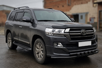 Toyota Land Cruiser 200 2007-2021 Barra frontal ST015 Black (2015+, acero inoxidable) foto 2