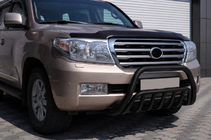 Toyota Land Cruiser 200 2007-2021 Defensa Delantera WT002 Negra (Acero Inoxidable) foto 2