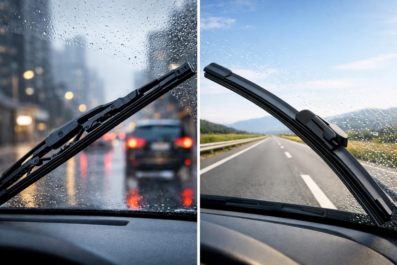 Escobillas con armazón o planas: ¿qué es mejor en ciudad y carretera?