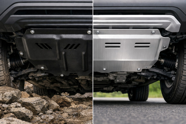 Cubre cárter de acero o aluminio: ¿qué es mejor en carreteras reales?