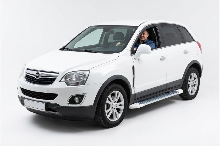 Opel Antara 2006-2017 Estribos Laterales Allmond White (2 uds., Aluminio) Image
