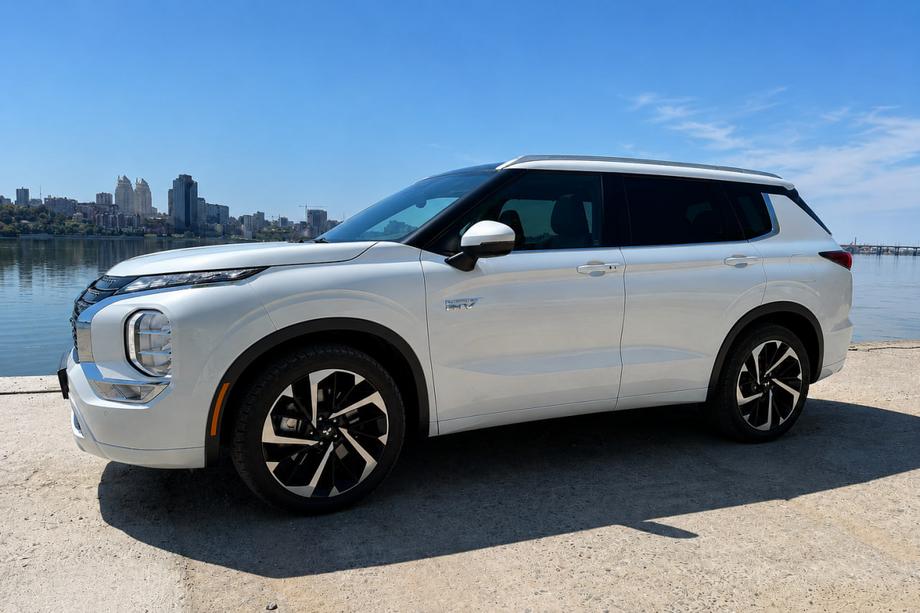 Mitsubishi Outlander 2021- Barras longitudinales de techo integradas grises OEM (Aluminio, instalación con adhesivo) Foto 3