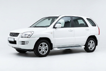 Kia Sportage 2004-2010 Estribos Laterales Allmond White (2 uds., Aluminio) foto 1