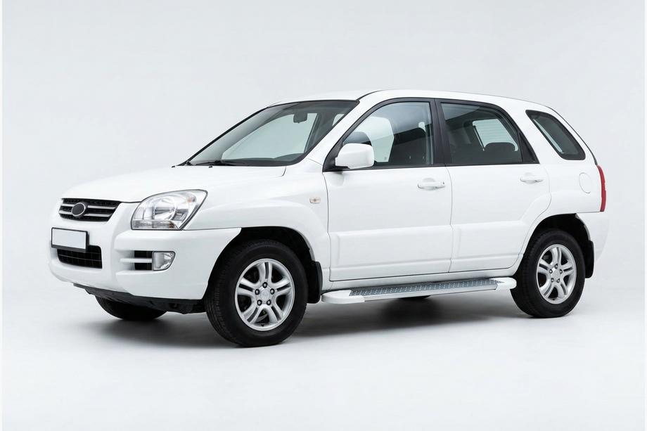 Kia Sportage 2004-2010 Estribos Laterales Allmond White (2 uds., Aluminio) Image