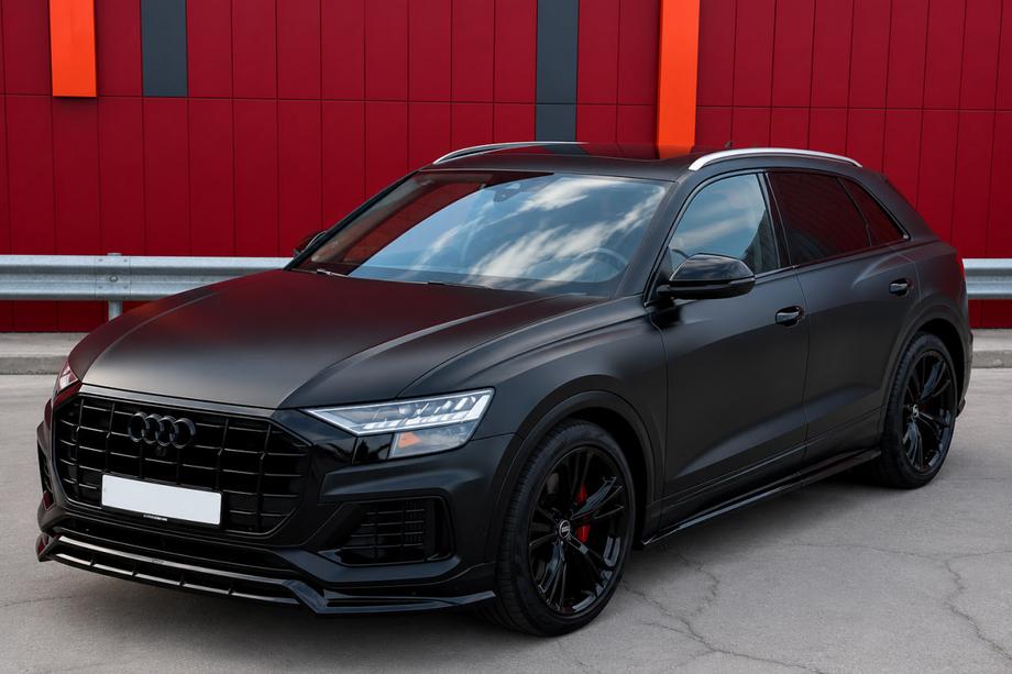 Audi Q8 2018- Barras longitudinales de techo integradas grises OEM (Aluminio, instalación con adhesivo) Foto 2