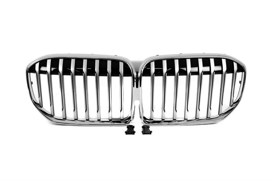 BMW 7 Series G11/G12 2015-2022 Parrillas tipo riñón 1 Barra (2019-2022, Chrome) Image