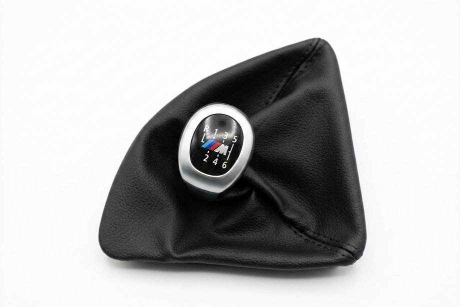 BMW 1 Series E81/E82/E87/E88 2004-2011 Fuelle de palanca de cambios + pomo OEM V2 (polipiel) Image