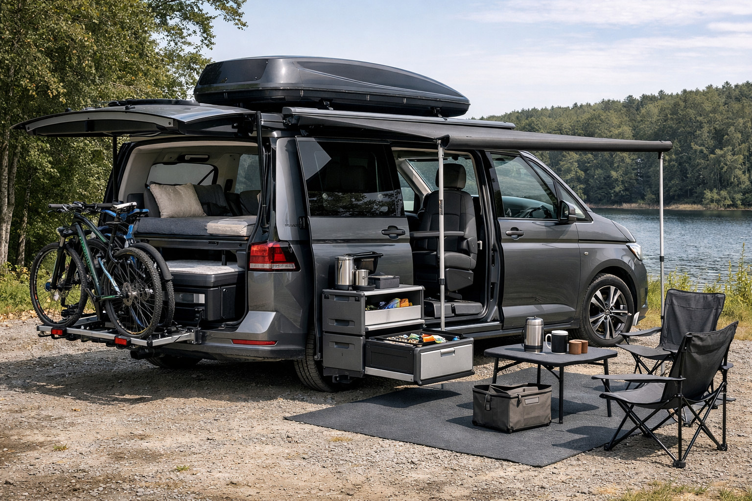Qué instalar en el Volkswagen Caravelle T7 para viajes en familia y transformar el interior