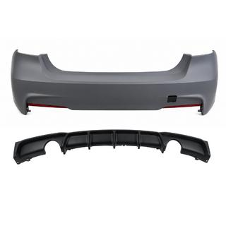 Paragolpes trasero con difusor para escape simple a ambos lados M-Sport (para F30) BMW 3 Series F30/F31 2012-2019