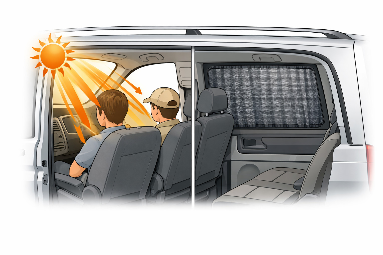Por qué el sol molesta a los pasajeros traseros del Mercedes Vito y cómo elegir cortinillas