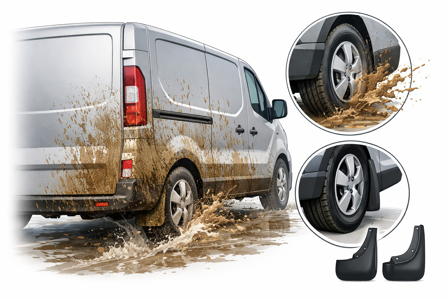 Por qué el Renault Trafic queda lleno de barro tras la lluvia y qué guardabarros montar