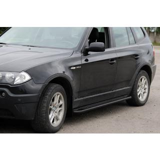 Estribos laterales KB001 Black (acero inoxidable) BMW X3 E83 2003-2010 foto 1
