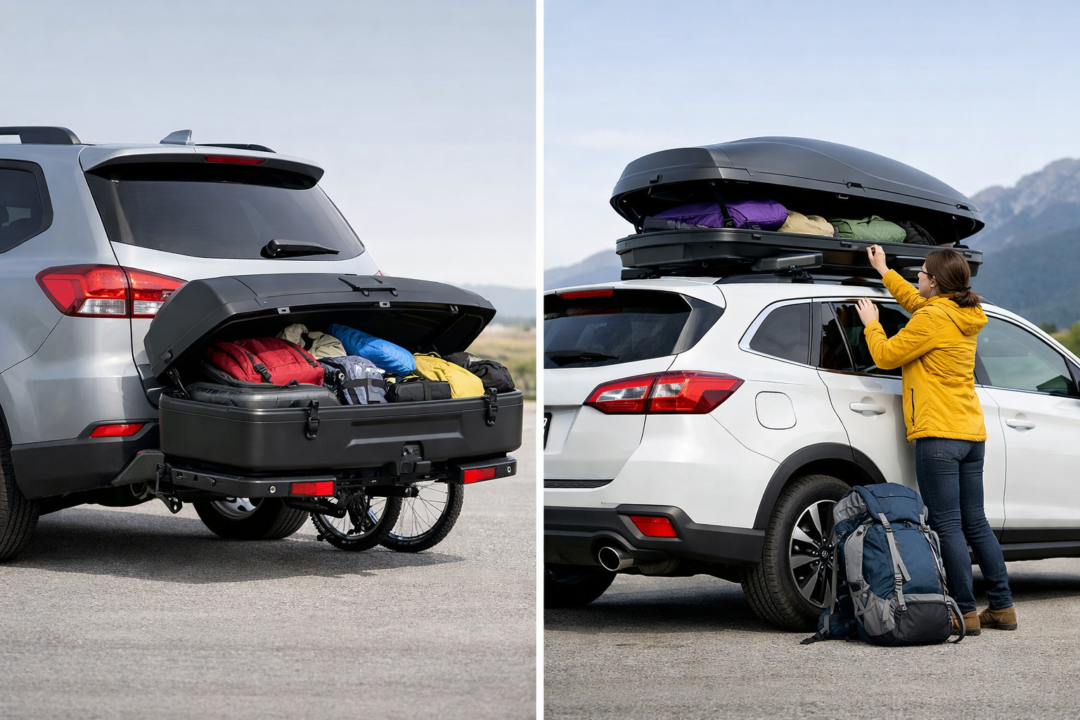 Cofre en el enganche o en el techo: ¿qué es más cómodo para viajar?