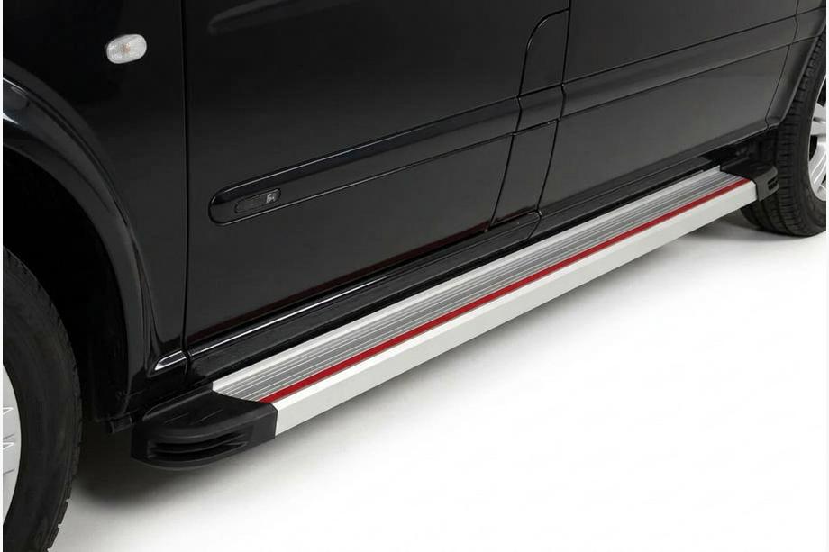 Mercedes Viano 2004-2014 Estribos Laterales Maya Rojo-Gris (2 uds., Aluminio) Foto 1