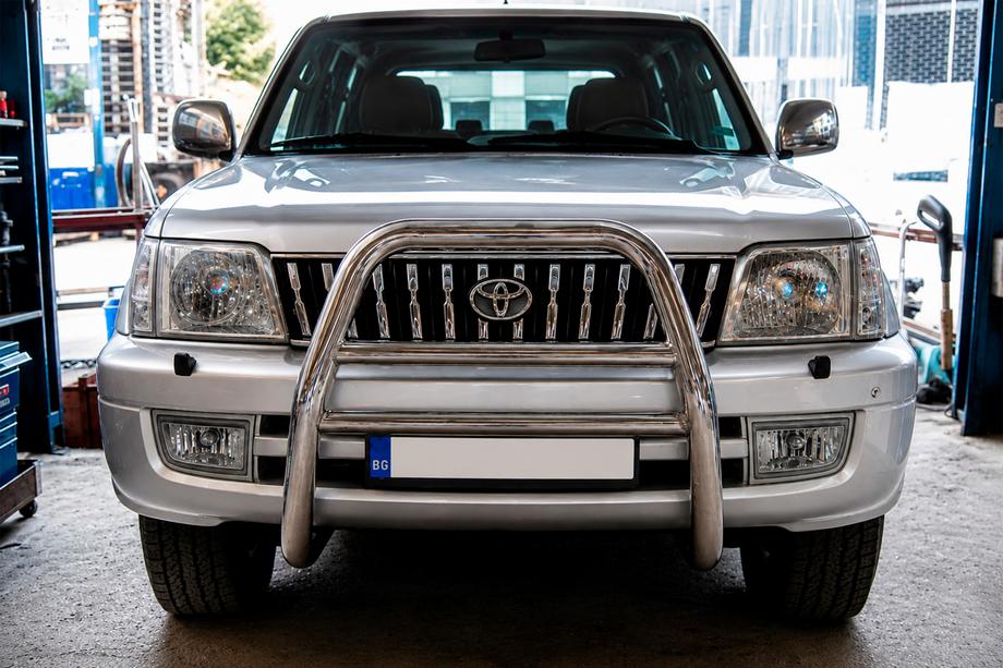 Toyota Land Cruiser 90 Prado 1996-2002 Defensa Delantera QT008 (Acero Inoxidable) Foto 1
