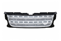 Land Rover Discovery III 2004–2009 Parrilla delantera (restyling D4→D4) marco negro / malla plateada foto 1