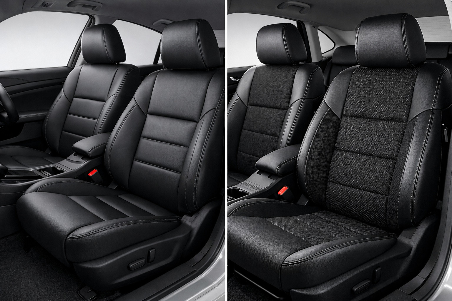 Qué elegir: fundas de asiento de ecopiel o ecopiel+tejido