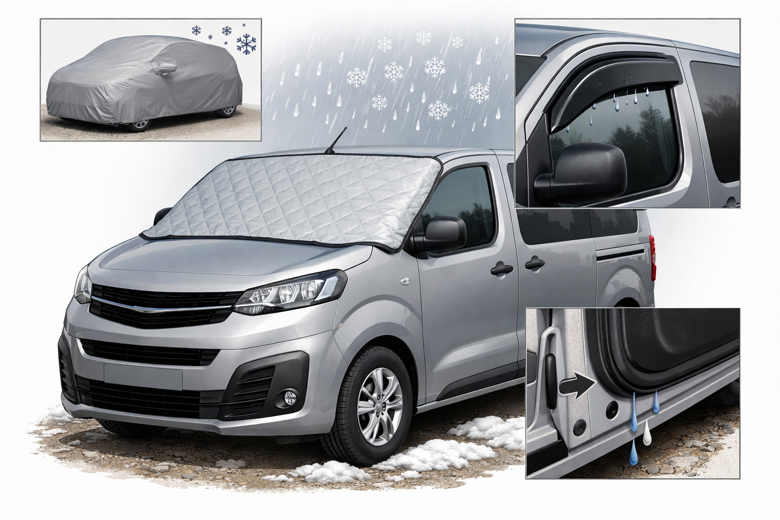 Cómo proteger el Opel Vivaro 2019+ del polvo, la nieve y la lluvia en aparcamiento exterior