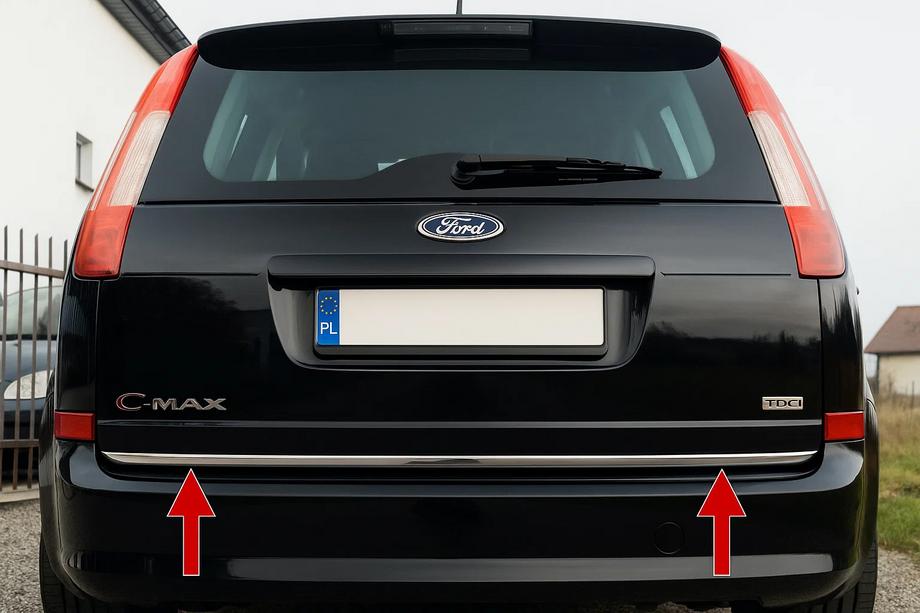 Ford C-Max 2004-2010 Moldura de maletero acero inoxidable Image