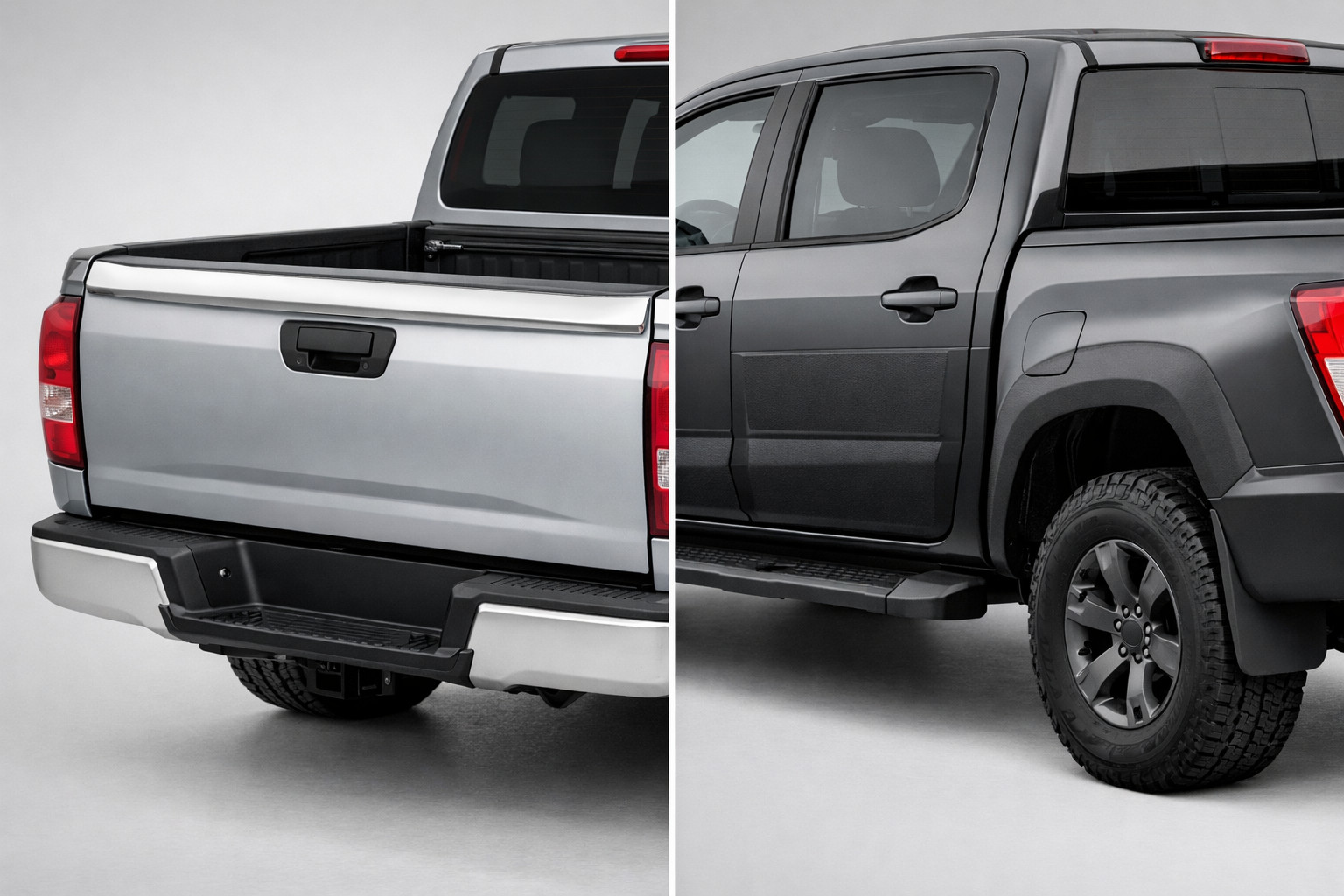 Moldura del portón o molduras plásticas en puertas traseras: ¿qué es más práctico para una pickup?