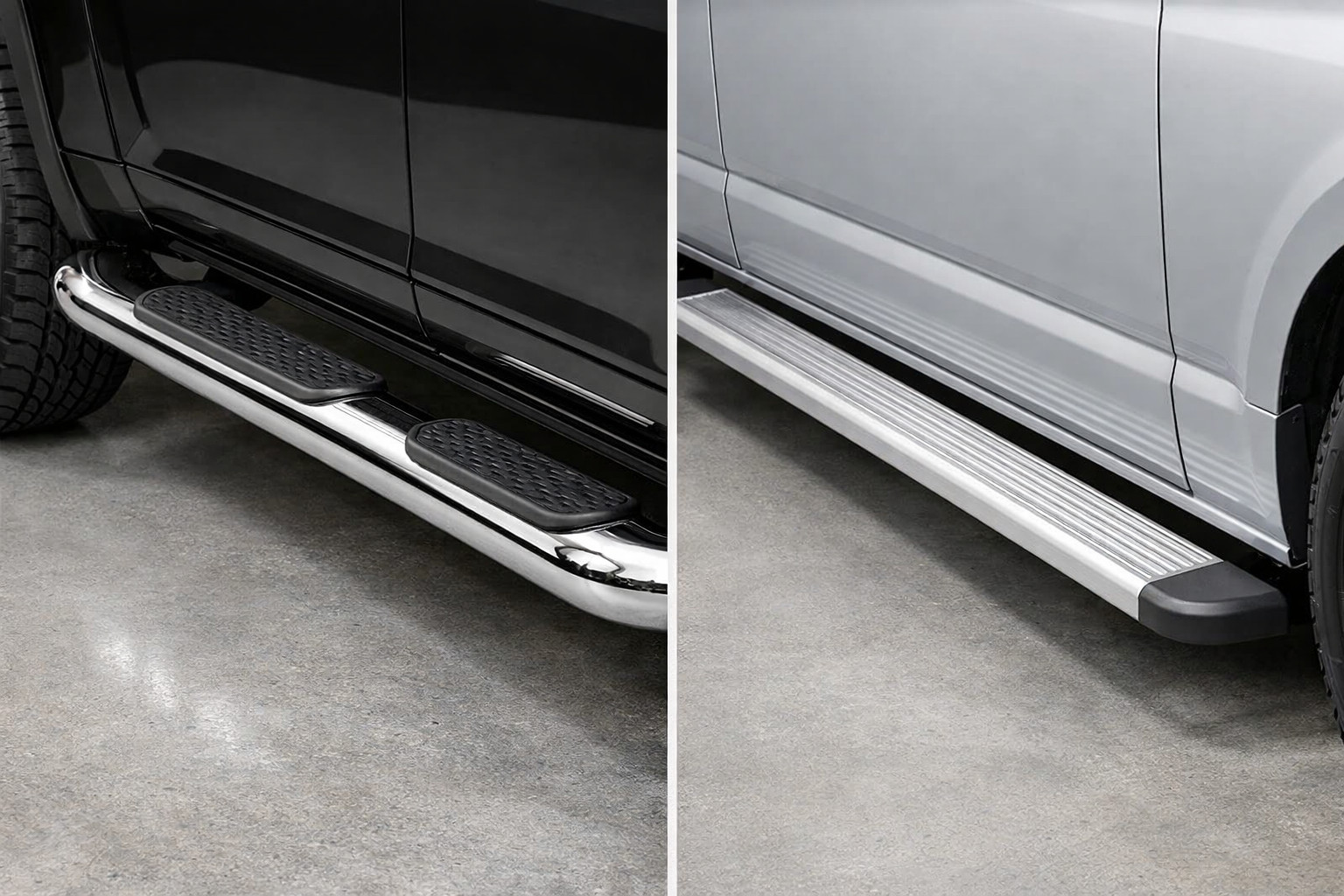 Estribos cromados o de aluminio: qué elegir para SUV y furgón