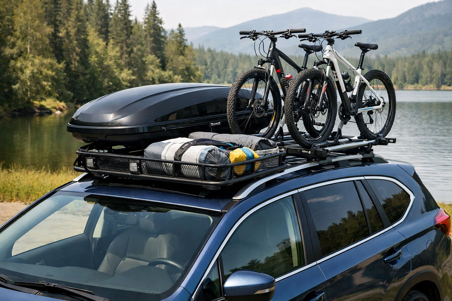 Kit básico para coche con raíles integrados: qué llevar en el techo de vacaciones