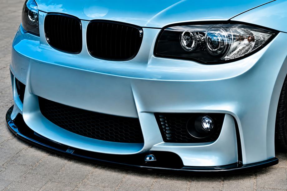 BMW 1 Series E81/E82/E87/E88 2004-2011 Lip spoiler delantero DPT (para 1M E87, 2004-2008, negro brillo) Foto 1