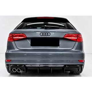 Difusor trasero DPT (2016-2020, SD, negro brillo) Audi A3 2012-2020 foto 1