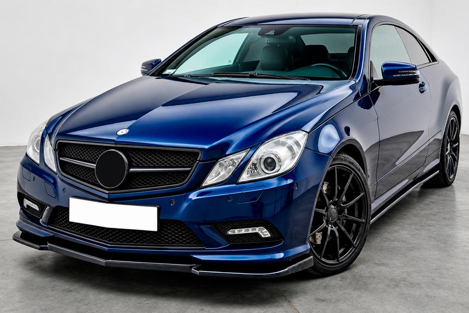 Mercedes E-class coupe C207 2010-2017 Splitter lip delantero DPT (para AMG Line, 2010-2012, negro brillo) Foto 1