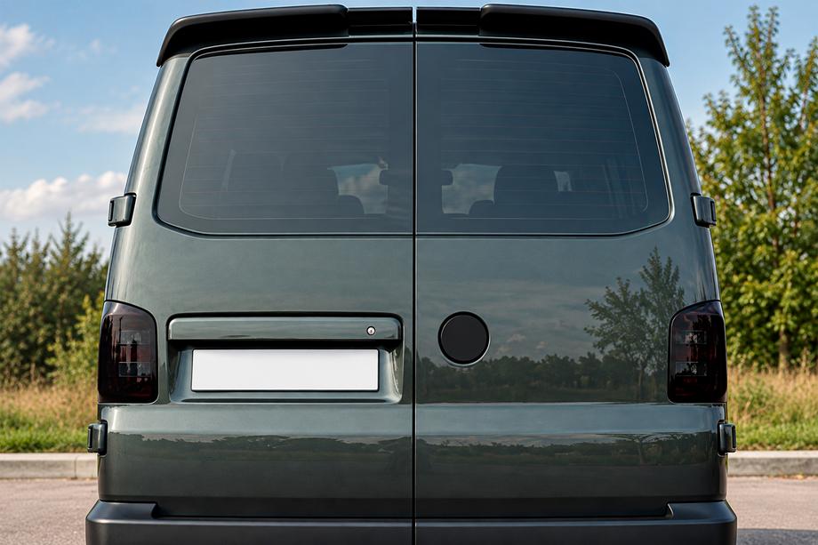 Volkswagen T5 Multivan 2003–2010 Spoiler DPT (puertas batientes, negro brillo) Image
